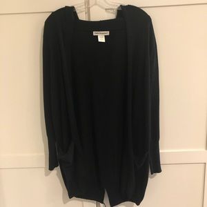 🍁Cotton Emporium Black Hooded Cardigan Sz M